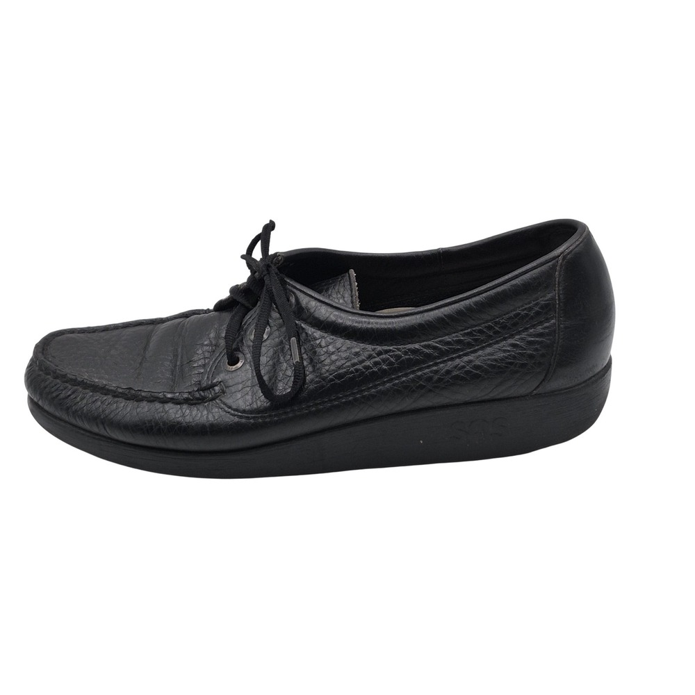 SAS Shoes Womens Size 8N Black Leather Oxford Lace Up Comfort Walking Casual